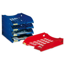 Vaschetta portacorrispondenza forata E040 - 26 x 34,5 x 6,5 cm - blu - Fellowes