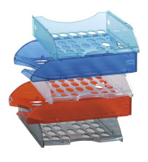 Vaschetta portacorrispondenza forata E040 - 26 x 34,5 x 6,5 cm - neutro trasparente - Fellowes