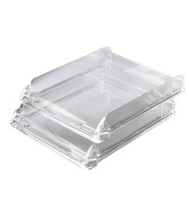 Vaschetta portacorrispondenza Nimbus - 26,8 x 5,5 x 33 cm - cristallo trasparente - Rexel