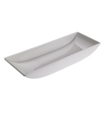 Vassoio rettangolare - 25,6 x 9 x 4 cm - melamina - bianco - Leone