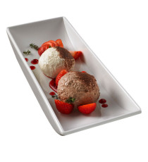 Vassoio rettangolare - 25,6 x 9 x 4 cm - melamina - bianco - Leone