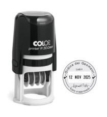 Timbro datario R30 - diametro 30 mm - 4 righe - autoinchiostrante - personalizzabile - Colop Timbro datario R30 - diametro 30 mm - 4 righe - autoinchiostrante - personalizzabile - Colop