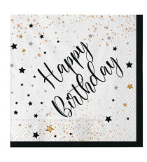 Tovagliolo Happy Birthday - 33 x 33 cm - carta - Big Party - conf. 20 pezzi Tovagliolo Happy Birthday - 33 x 33 cm - carta - Big Party - conf. 20 pezzi