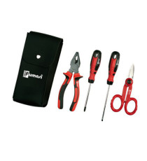 Trousse 4 utensili - per elettricista - similpelle - Melchioni Family