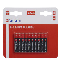 Pila ministilo AAA - 1,5V - alcaline - 49874 - Verbatim - blister 10 pezzi