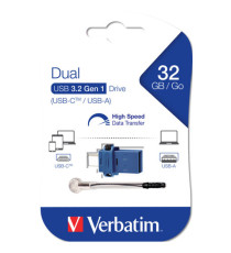 Verbatim - Memoria USB 3.0 Store 'N' Go Dual Drive - USB-A / USB-C - 32 GB - 49966 Verbatim - Memoria USB 3.0 Store 'N' Go Dual Drive - USB-A / USB-C - 32 GB - 49966