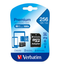 Verbatim - Micro SDXC - Con adattatore - 44087 - 256GB Verbatim - Micro SDXC - Con adattatore - 44087 - 256GB