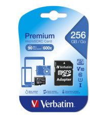 Verbatim - Micro SDXC - Con adattatore - 44087 - 256GB Verbatim - Micro SDXC - Con adattatore - 44087 - 256GB