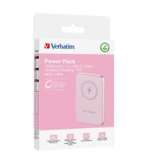 Verbatim - Power Bank Wireless -  10000 mAh - Rosa - 32248 Verbatim - Power Bank Wireless -  10000 mAh - Rosa - 32248