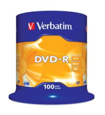 Verbatim - Scatola 100 DVD-R - serigrafato - 43549 - 4,7GB Verbatim - Scatola 100 DVD-R - serigrafato - 43549 - 4,7GB