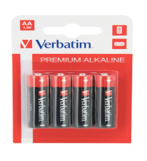 Pila stilo AA - 1,5V - 49921 - alcaline - Verbatim - Blister 4 pezzi
