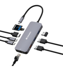 Verbatim - USB-C Pro Multiport Hub 9 Port - 32152 Verbatim - USB-C Pro Multiport Hub 9 Port - 32152