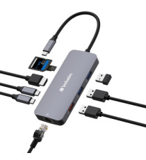 Verbatim - USB-C Pro Multiport Hub 9 Port - 32152 Verbatim - USB-C Pro Multiport Hub 9 Port - 32152