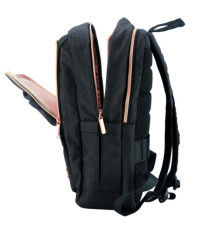 Zaino per pc Katy Rose - notebook 15,6 - nero - cerniera rose gold - SWISS Digital DESIGN