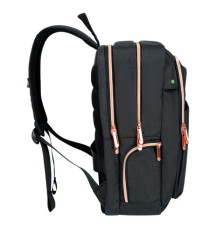 Zaino per pc Katy Rose - notebook 15,6 - nero - cerniera rose gold - SWISS Digital DESIGN