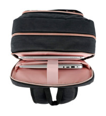 Zaino per pc Katy Rose - notebook 15,6 - nero - cerniera rose gold - SWISS Digital DESIGN
