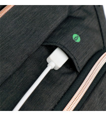 Zaino per pc Katy Rose - notebook 15,6 - nero - cerniera rose gold - SWISS Digital DESIGN