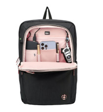 Zaino per pc Katy Rose - notebook 15,6 - nero - cerniera rose gold - SWISS Digital DESIGN