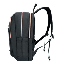 Zaino per pc Katy Rose - notebook 15,6 - nero - cerniera rose gold - SWISS Digital DESIGN