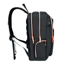 Zaino per pc Katy Rose - notebook 15,6 - nero - cerniera rose gold - SWISS Digital DESIGN