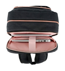 Zaino per pc Katy Rose - notebook 15,6 - nero - cerniera rose gold - SWISS Digital DESIGN
