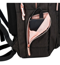 Zaino per pc Katy Rose - notebook 15,6 - nero - cerniera rose gold - SWISS Digital DESIGN