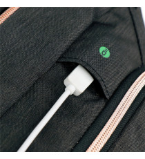 Zaino per pc Katy Rose - notebook 15,6 - nero - cerniera rose gold - SWISS Digital DESIGN