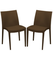 Sedia Venice - 51 x 49 x 80 cm - polipropilene - moka - Grandsoleil - conf. 2 pezzi Sedia Venice - 51 x 49 x 80 cm - polipropilene - moka - Grandsoleil - conf. 2 pezzi