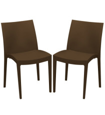 Sedia Venice - 51 x 49 x 80 cm - polipropilene - moka - Grandsoleil - conf. 2 pezzi Sedia Venice - 51 x 49 x 80 cm - polipropilene - moka - Grandsoleil - conf. 2 pezzi