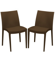 Sedia Venice - 51 x 49 x 80 cm - polipropilene - moka - Grandsoleil - conf. 2 pezzi Sedia Venice - 51 x 49 x 80 cm - polipropilene - moka - Grandsoleil - conf. 2 pezzi