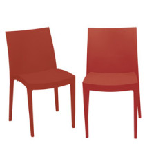 Sedia Venice - 51 x 49 x 80 cm - polipropilene - rosso - Grandsoleil - conf. 2 pezzi Sedia Venice - 51 x 49 x 80 cm - polipropilene - rosso - Grandsoleil - conf. 2 pezzi