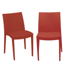 Sedia Venice - 51 x 49 x 80 cm - polipropilene - rosso - Grandsoleil - conf. 2 pezzi Sedia Venice - 51 x 49 x 80 cm - polipropilene - rosso - Grandsoleil - conf. 2 pezzi