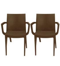 Sedia Venice - con braccioli - 59 x 51 x 80 cm - polipropilene - moka - Grandsoleil - conf. 2 pezzi Sedia Venice - con braccioli - 59 x 51 x 80 cm - polipropilene - moka - Grandsoleil - conf. 2 pezzi