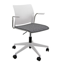 Seduta Home/Office Alpha APGBBRT - con braccioli inclusi - bianco/grigio - Unisit Seduta Home/Office Alpha APGBBRT - con braccioli inclusi - bianco/grigio - Unisit