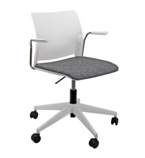 Seduta Home/Office Alpha APGBBRT - con braccioli inclusi - bianco/grigio - Unisit Seduta Home/Office Alpha APGBBRT - con braccioli inclusi - bianco/grigio - Unisit