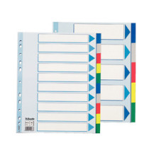Separatore - 10 tasti colorati - PP - A4 maxi - 24,5x29,7 cm - multicolore - Esselte Separatore - 10 tasti colorati - PP - A4 maxi - 24,5x29,7 cm - multicolore - Esselte