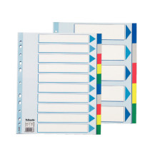 Separatore - 10 tasti colorati - PP - A4 maxi - 24,5x29,7 cm - multicolore - Esselte Separatore - 10 tasti colorati - PP - A4 maxi - 24,5x29,7 cm - multicolore - Esselte