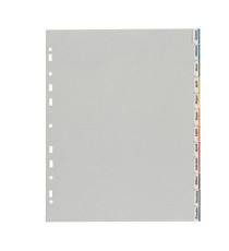 Separatore - 12 tacche personalizzabili - PP - 22x30 cm - grigio - Favorit Separatore - 12 tacche personalizzabili - PP - 22x30 cm - grigio - Favorit