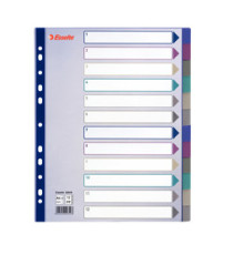 Separatore - 12 tasti - PP traslucido - A4 maxi - 24,5x29,7 cm - multicolore - Esselte