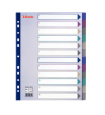 Separatore - 12 tasti - PP traslucido - A4 maxi - 24,5x29,7 cm - multicolore - Esselte