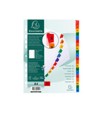 Separatore alfabetico A/Z - cartoncino bianco 160 gr - tasti colorati - A4 - Exacompta