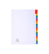 Separatore alfabetico A/Z - cartoncino bianco 160 gr - tasti colorati - A4 - Exacompta