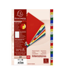 Separatore alfabetico A/Z - PPL - A4 - colori assortiti - Exacompta Separatore alfabetico A/Z - PPL - A4 - colori assortiti - Exacompta