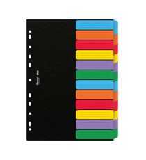 Separatore Dox - 12 tasti neutri colorati - cartoncino 240 gr - A4 - multicolore - Esselte Dox