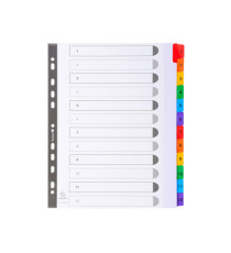 Separatore numerico 1/12 - cartoncino bianco 160 gr - tasti colorati - A4 maxi - Exacompta Separatore numerico 1/12 - cartoncino bianco 160 gr - tasti colorati - A4 maxi - Exacompta