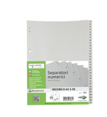Separatore numerico 1/31 Record R - PPL - 21 x 29,7 cm - A4 - grigio - Sei Rota Separatore numerico 1/31 Record R - PPL - 21 x 29,7 cm - A4 - grigio - Sei Rota