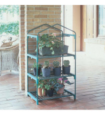 Serra Azalea - 3 ripiani - 70 x 50 x 125 cm - acciaio verniciato/PVC - verde/trasparente - Verdemax