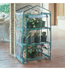 Serra Azalea - 3 ripiani - 70 x 50 x 125 cm - acciaio verniciato/PVC - verde/trasparente - Verdemax