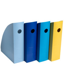 Set 4 portariviste Mag-Cube Bee Blue - 26,6 x 8,2 x 30,5 cm - colori assortiti - Exacompta Set 4 portariviste Mag-Cube Bee Blue - 26,6 x 8,2 x 30,5 cm - colori assortiti - Exacompta