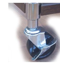 Set Archimede Light - 4 ruote per librerie - metallo e plastica - cromato - Serena Group